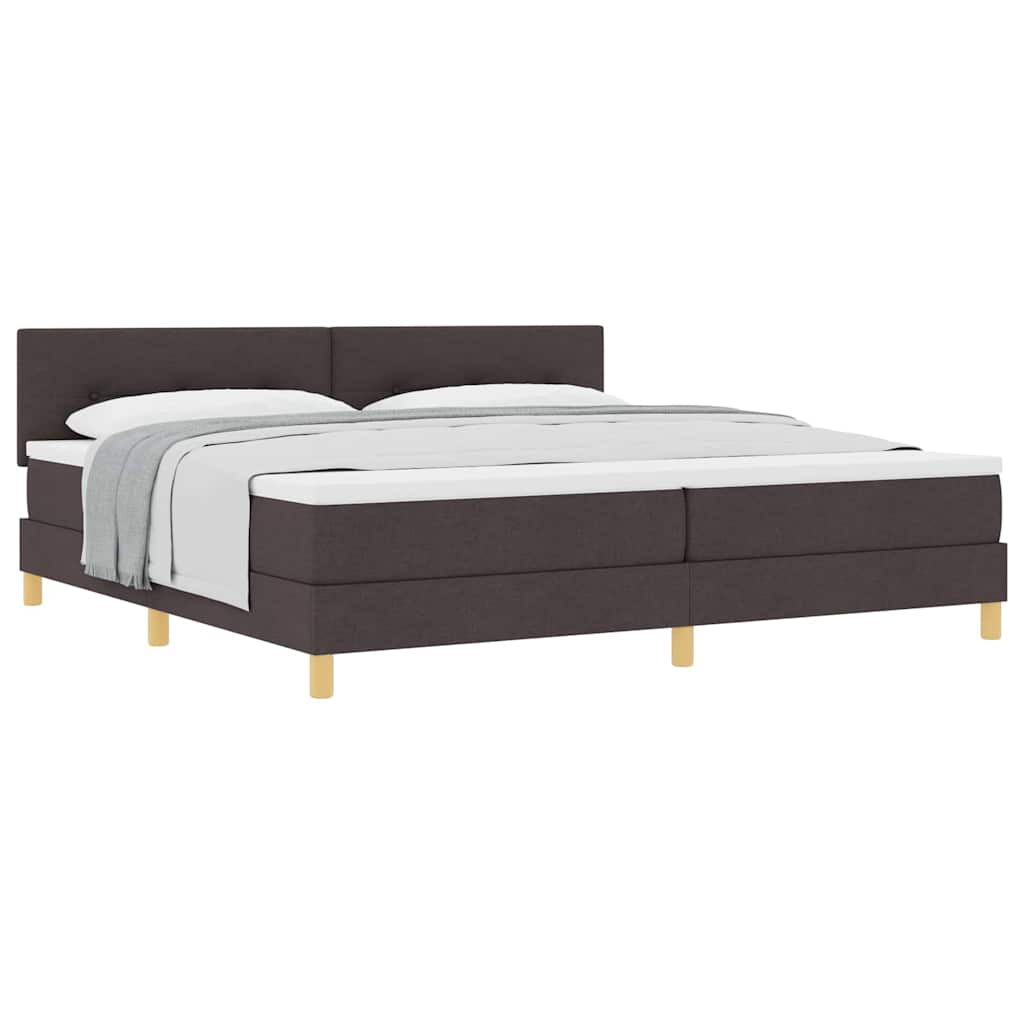 Boxspringbett mit Matratze Dunkelbraun 200 x 200 cm Stoff