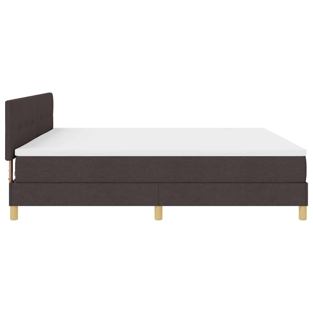 Boxspringbett mit Matratze Dunkelbraun 200 x 200 cm Stoff