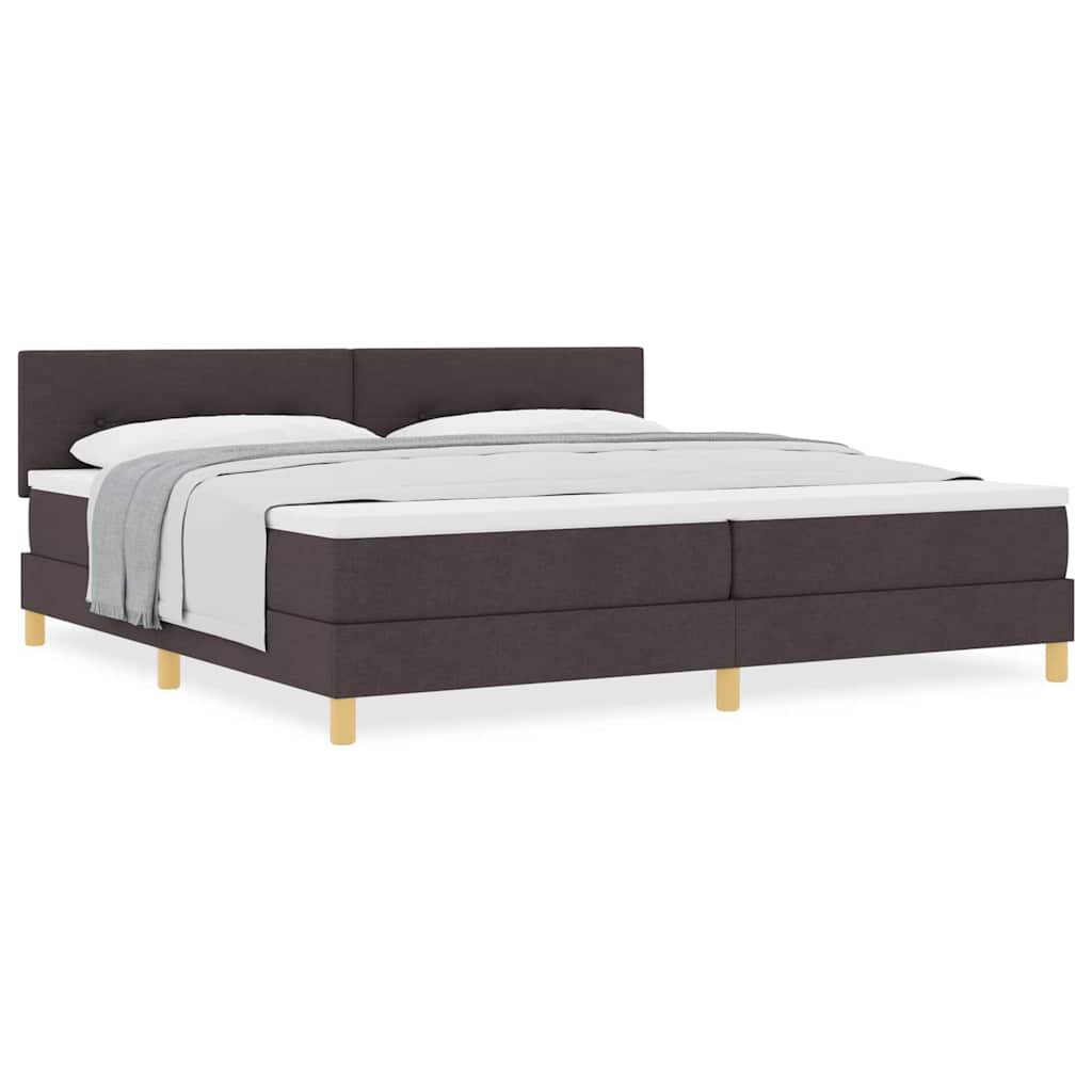 Boxspringbett mit Matratze Dunkelbraun 200 x 200 cm Stoff