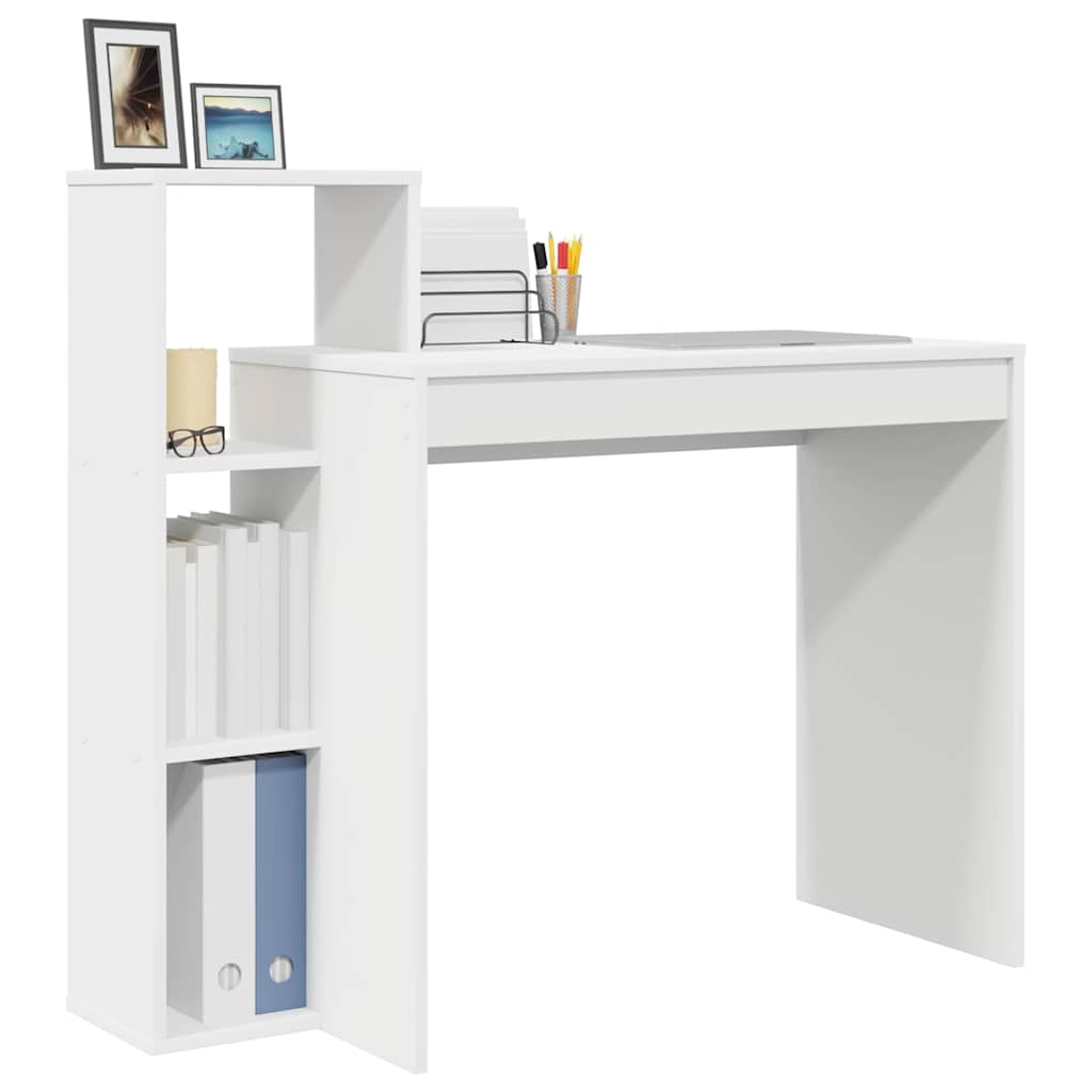 Schreibtisch mit Regal Weiß 100 x 40 x 90 cm Holzwerkstoff