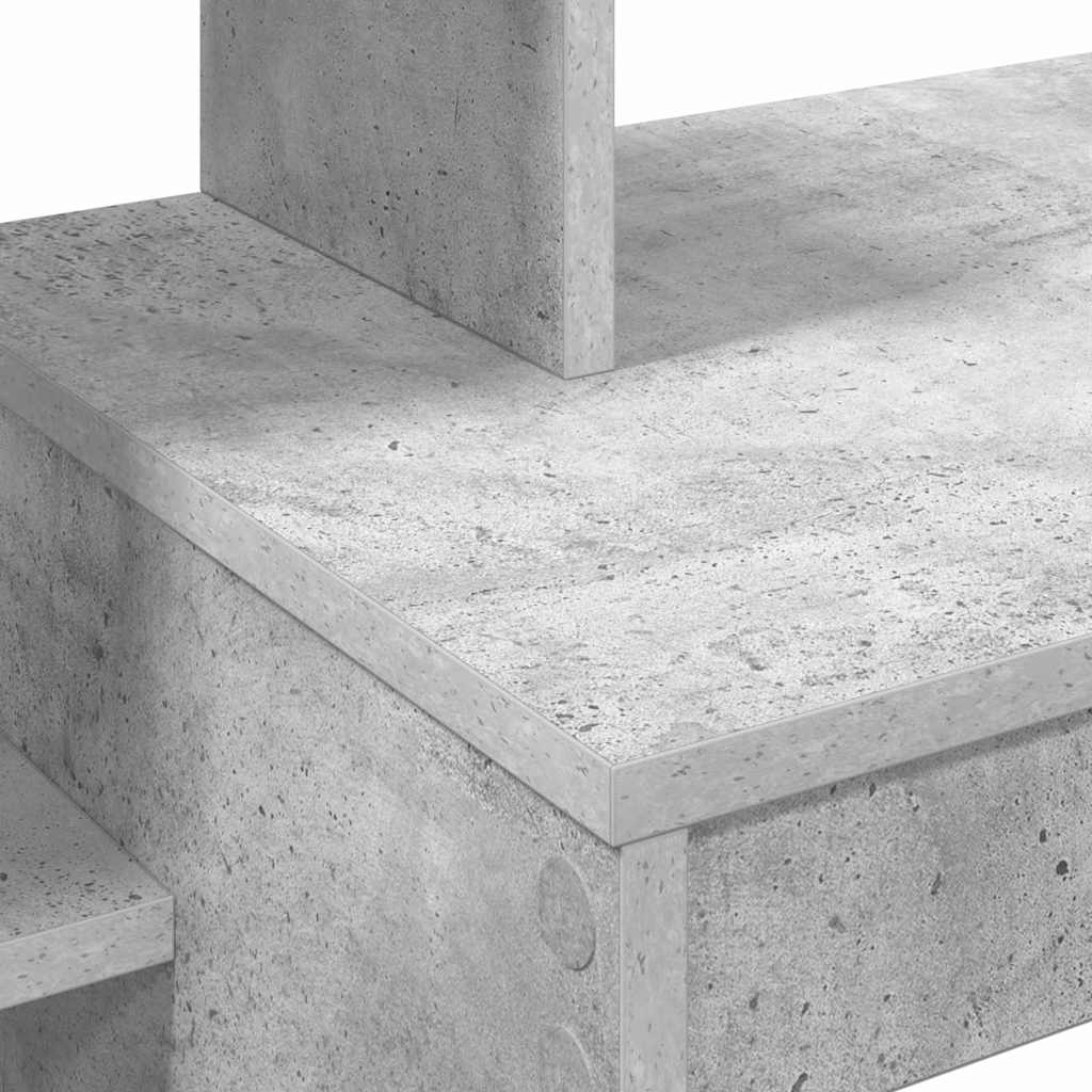 Schreibtisch mit Regal Betongrau 100 x 40 x 90 cm Holzwerkstoff
