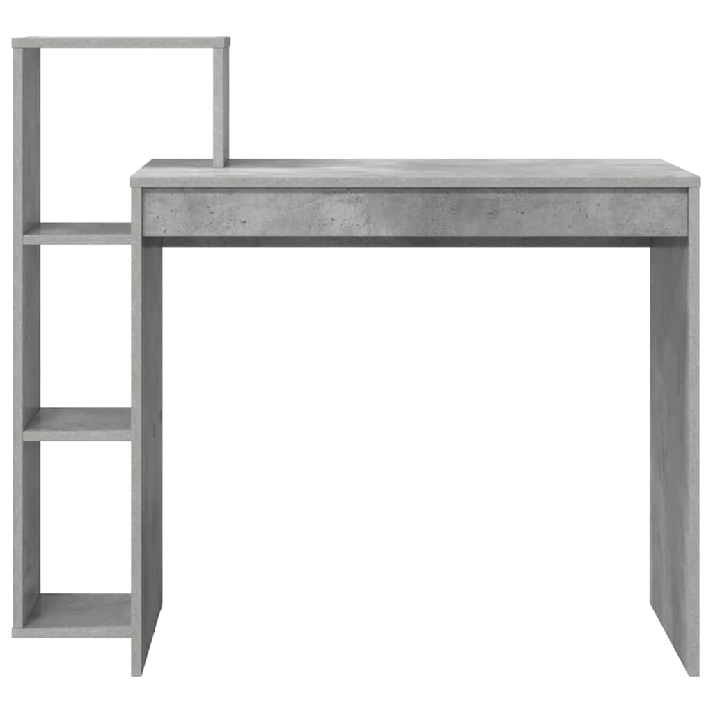 Schreibtisch mit Regal Betongrau 100 x 40 x 90 cm Holzwerkstoff