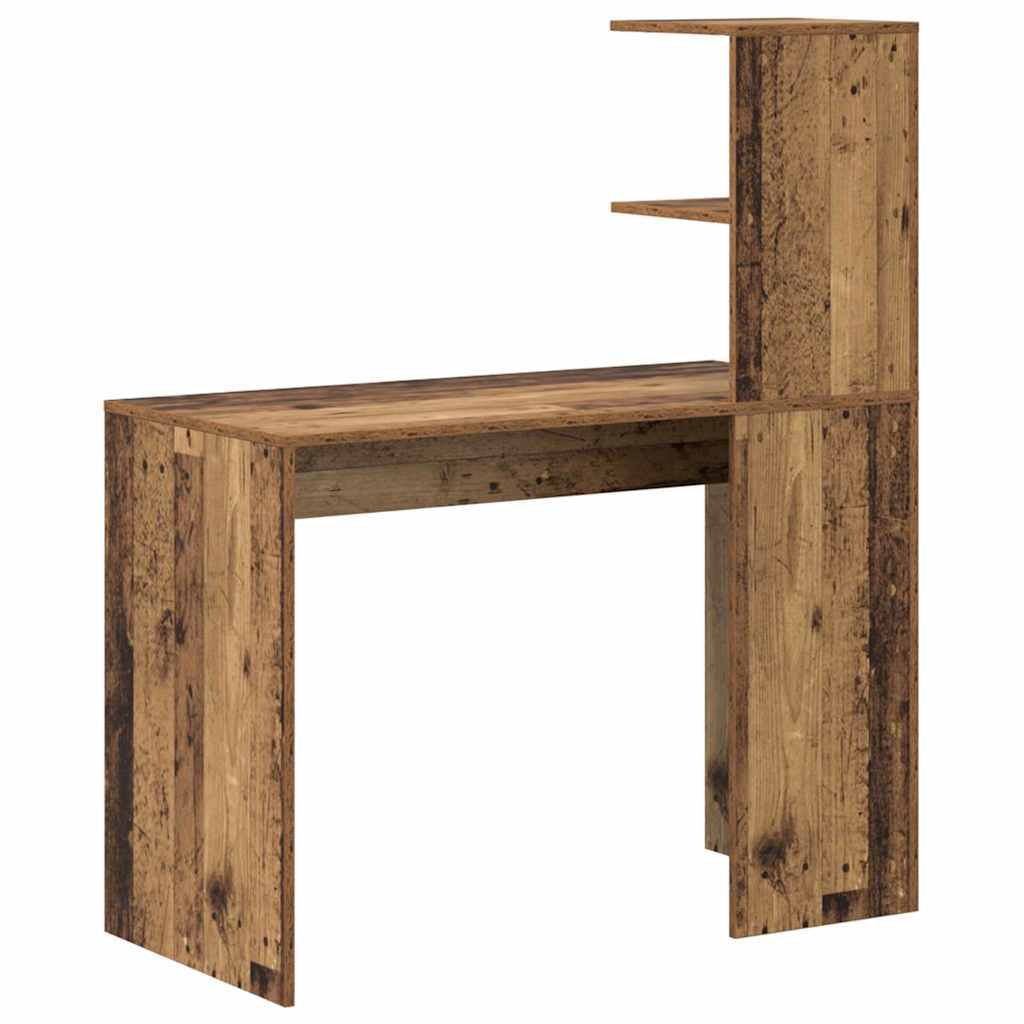 Schreibtisch mit Regal Altholz 102 x 50 x 124 cm Holzwerkstoff