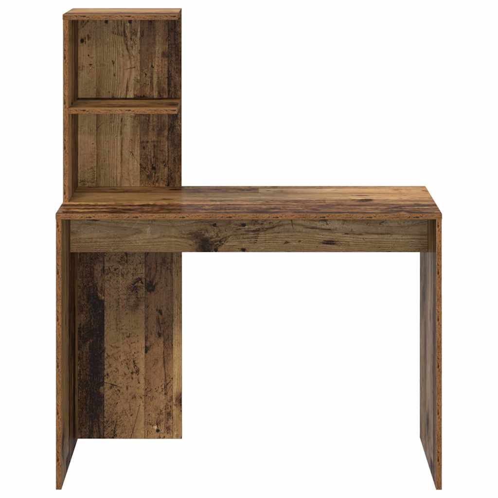 Schreibtisch mit Regal Altholz 102 x 50 x 124 cm Holzwerkstoff