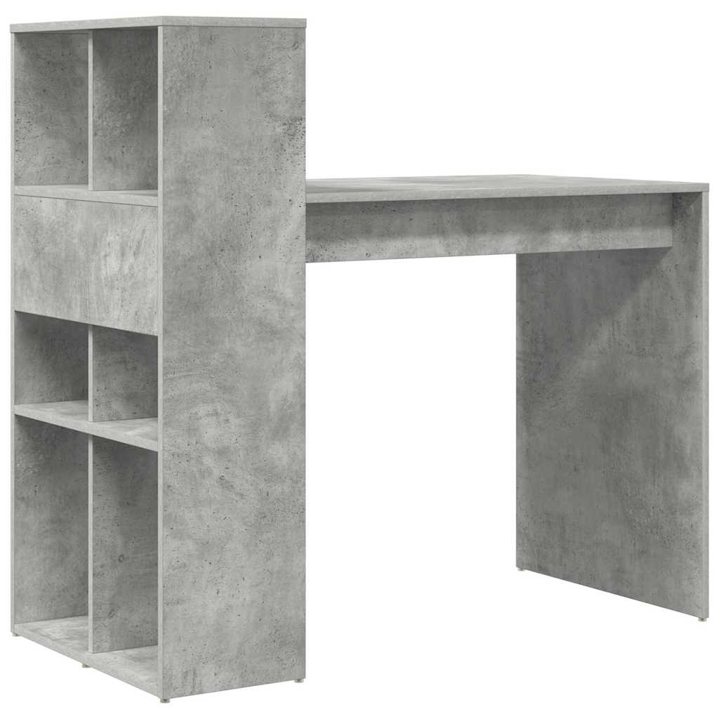 Tisch mit Regal Beton Grau 108 x 55 x 103,5 cm Holzwerkstoff