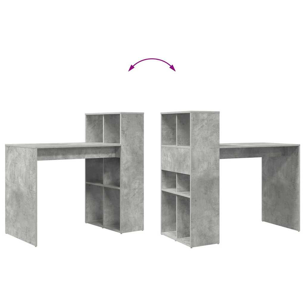 Tisch mit Regal Beton Grau 108 x 55 x 103,5 cm Holzwerkstoff