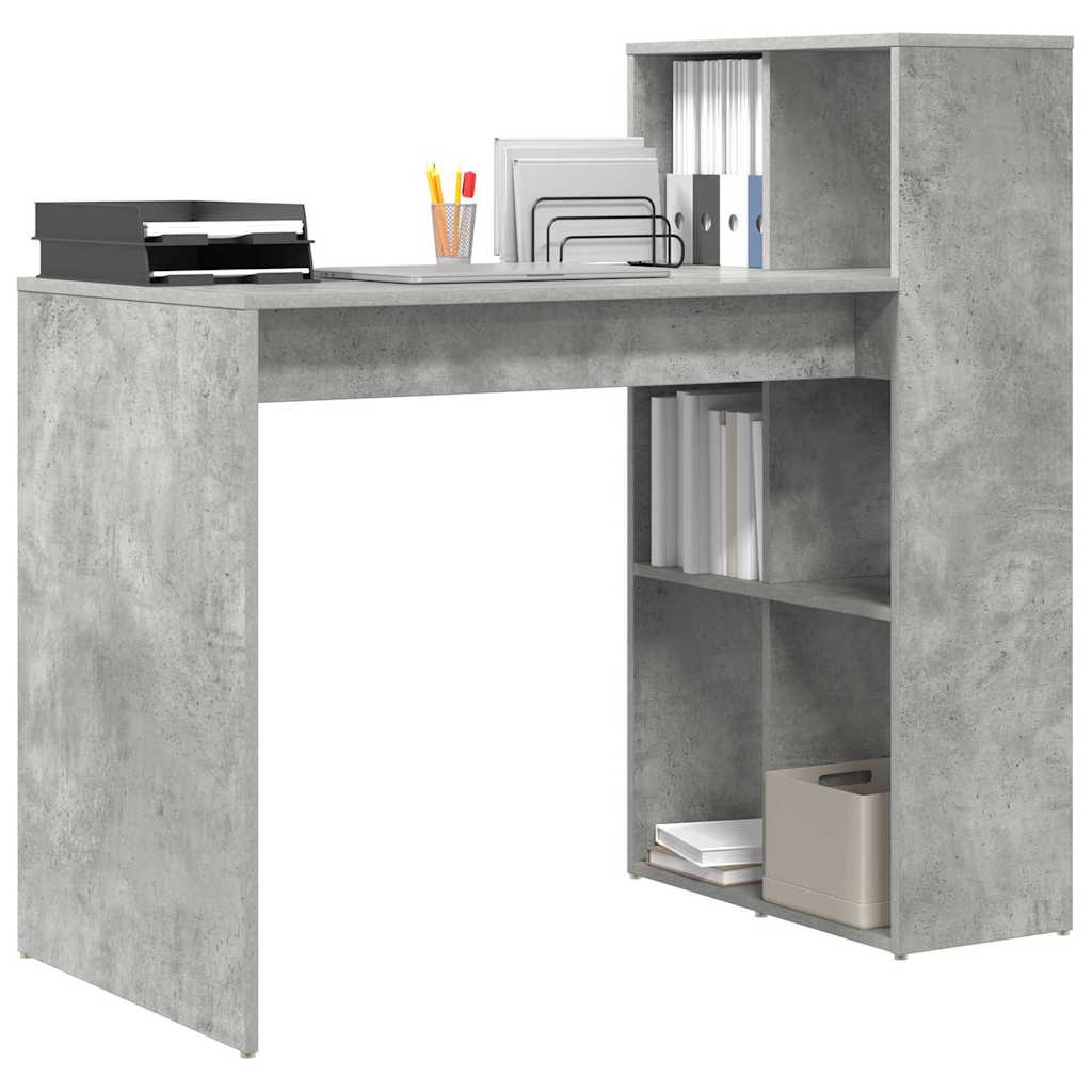 Tisch mit Regal Beton Grau 108 x 55 x 103,5 cm Holzwerkstoff