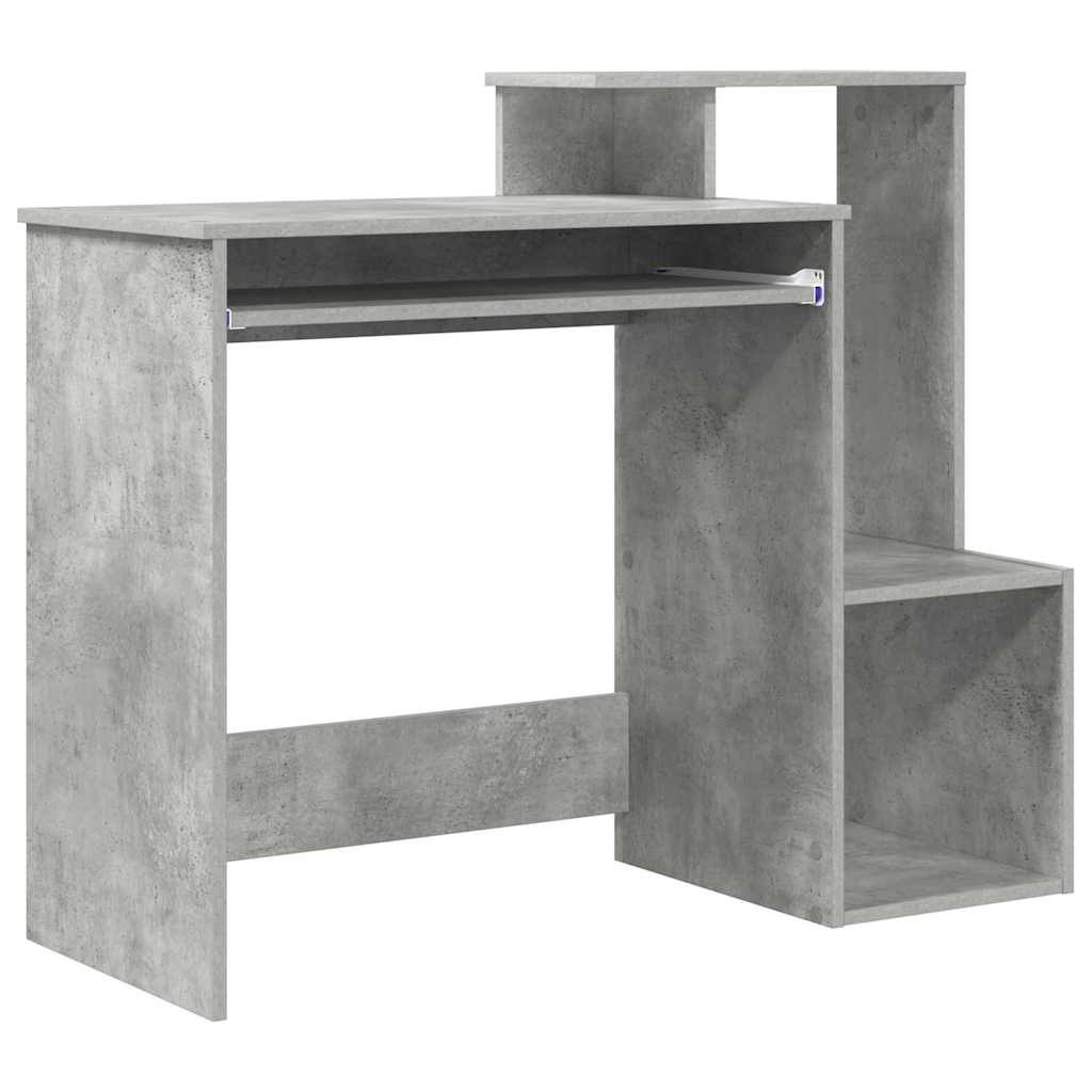 Tisch mit Regal Betongrau 106 x 40 x 88,5 cm Holzwerkstoff