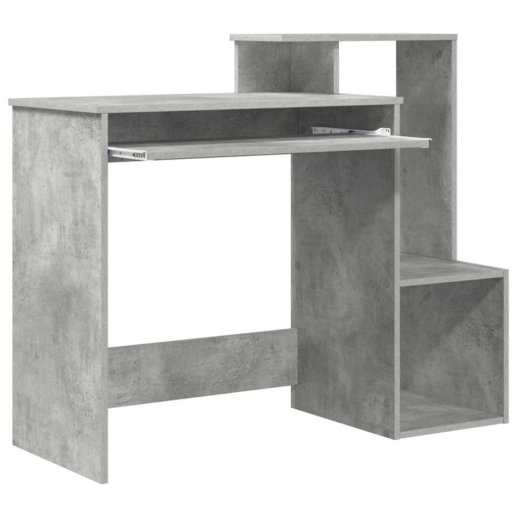 Tisch mit Regal Betongrau 106 x 40 x 88,5 cm Holzwerkstoff