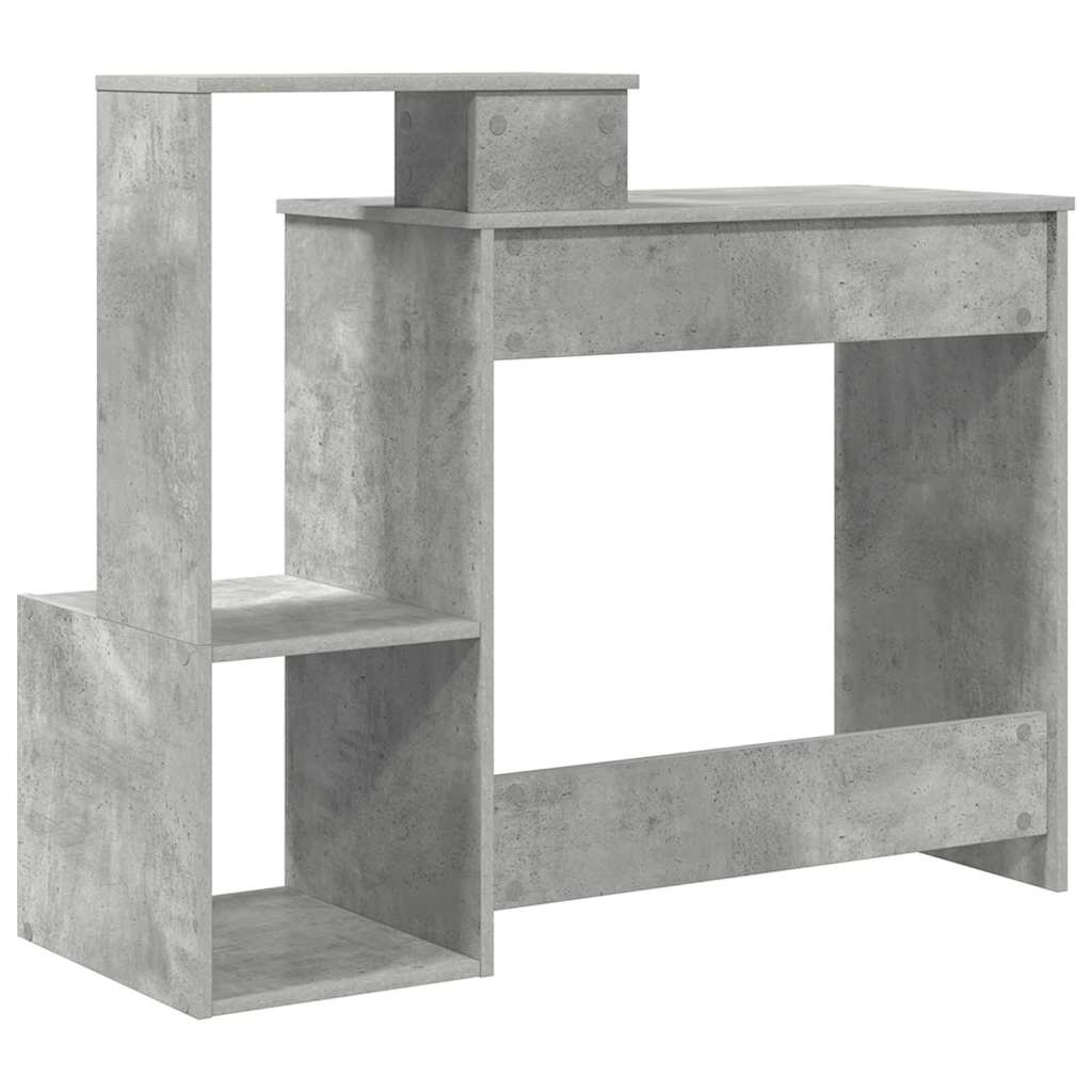 Tisch mit Regal Betongrau 106 x 40 x 88,5 cm Holzwerkstoff