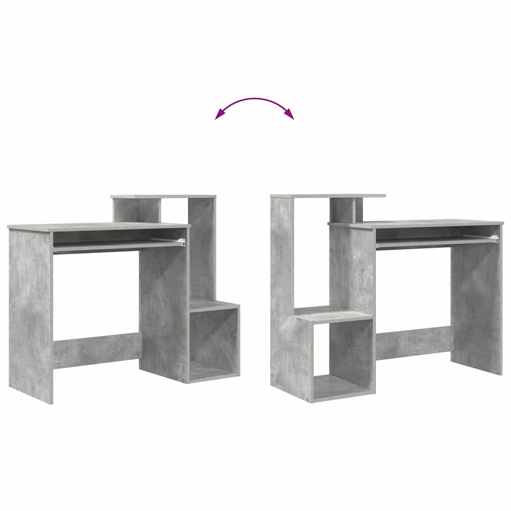 Tisch mit Regal Betongrau 106 x 40 x 88,5 cm Holzwerkstoff