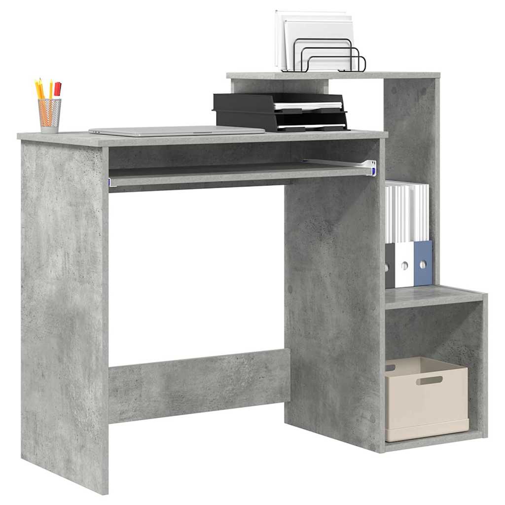 Tisch mit Regal Betongrau 106 x 40 x 88,5 cm Holzwerkstoff