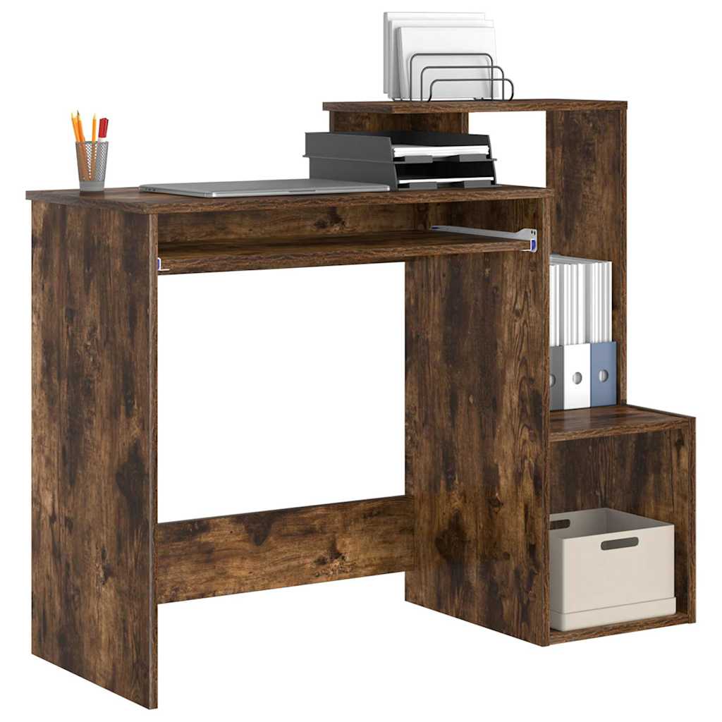Tisch mit Regal Räuchereiche 106 x 40 x 88,5 cm Holzwerkstoff