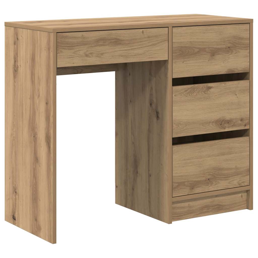 Schreibtisch Eiche handwerklich 90 x 37.5 x 75 cm Holzwerkstoff
