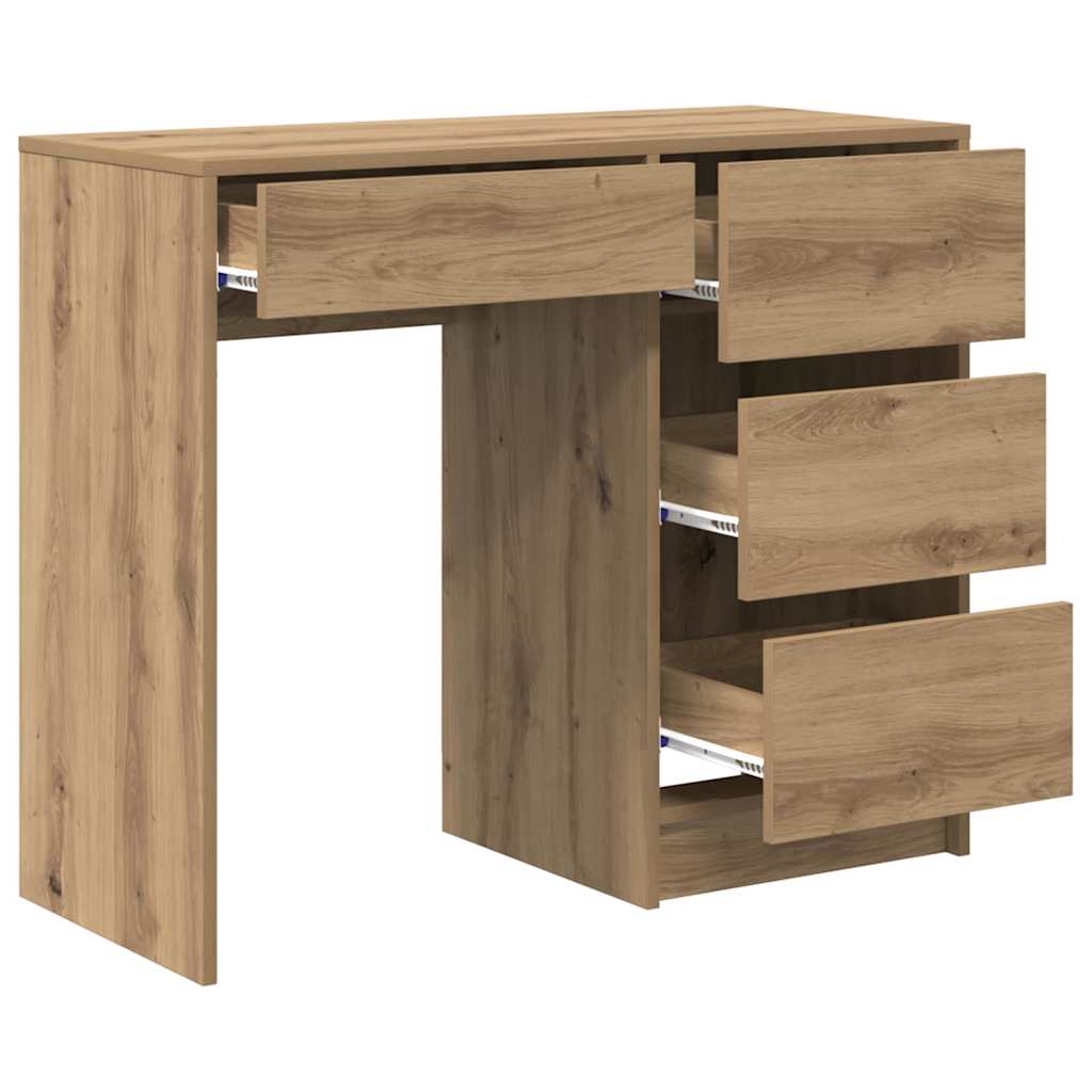 Schreibtisch Eiche handwerklich 90 x 37.5 x 75 cm Holzwerkstoff