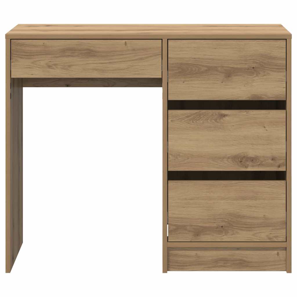 Schreibtisch Eiche handwerklich 90 x 37.5 x 75 cm Holzwerkstoff
