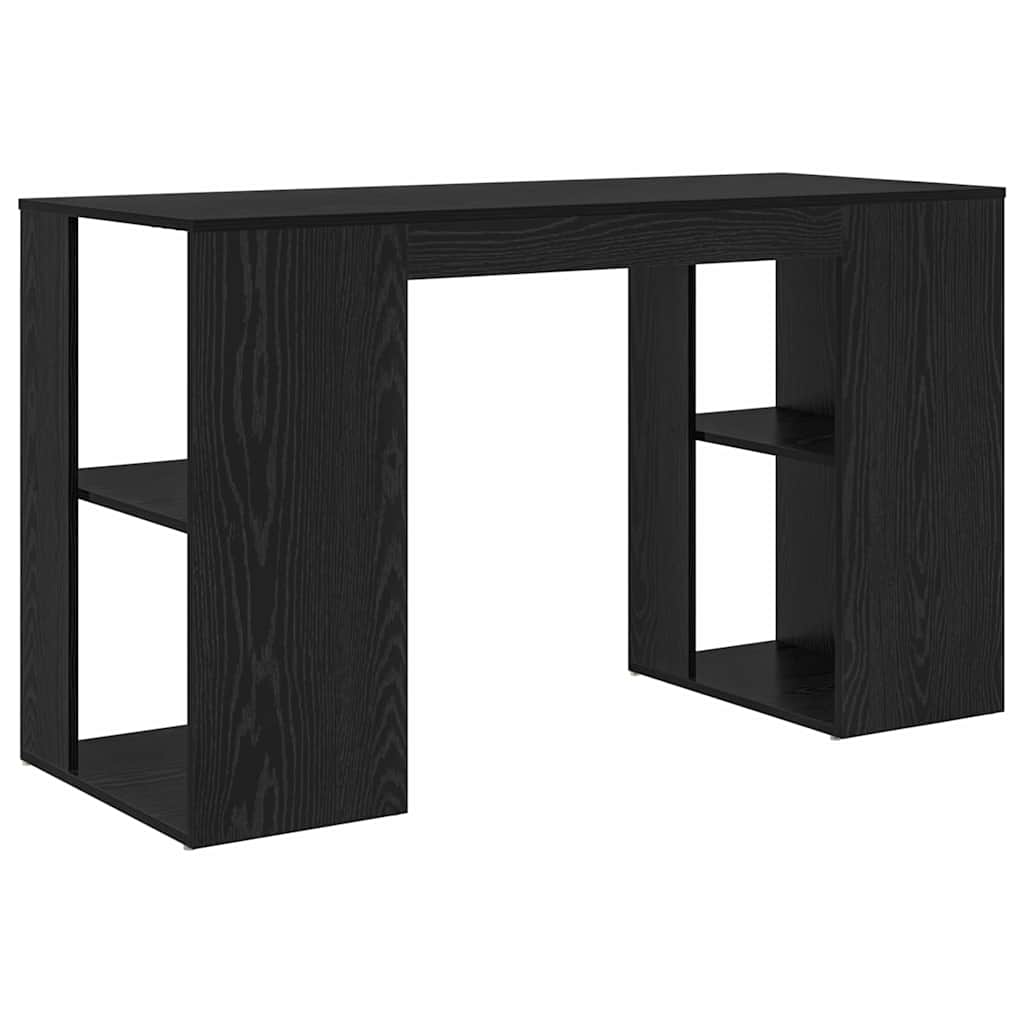 Schreibtisch mit Stauraum Schwarze Eiche 130 x 50,5 x 75 cm