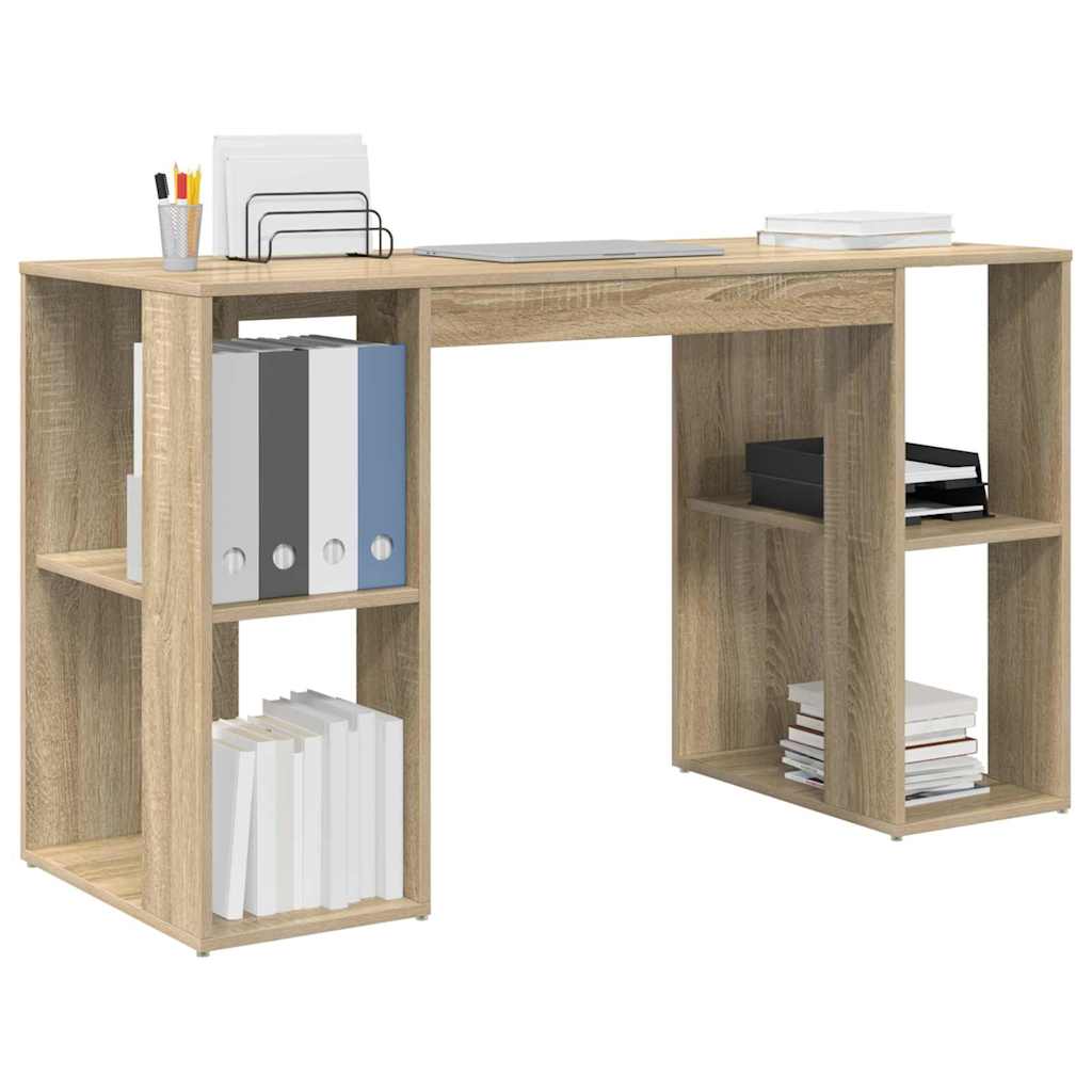 Schreibtisch mit Stauraum Sonoma Eiche 130 x 50,5 x 75 cm