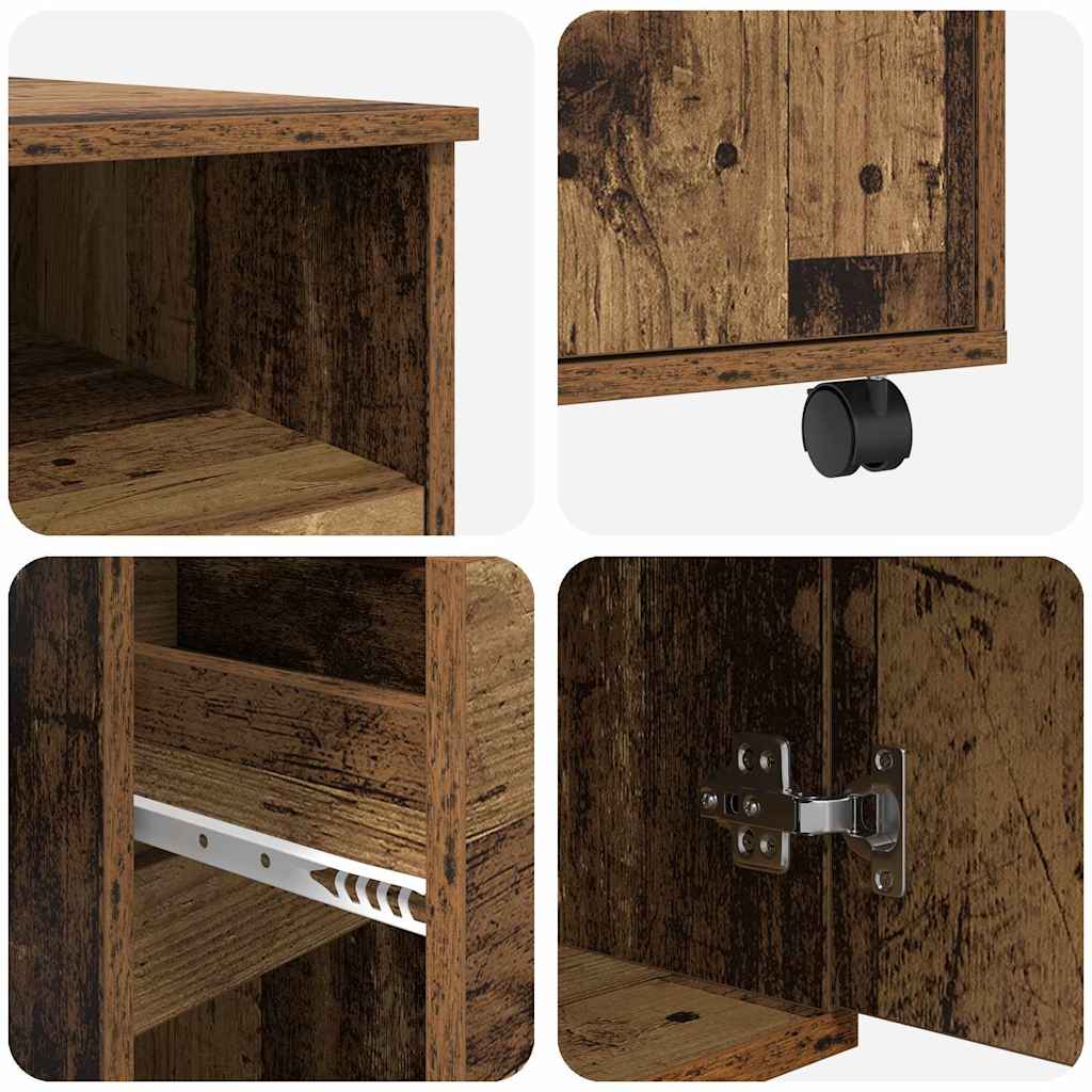 Tisch mit Rollen mit Rad Altholz 91 x 50 x 77 cm Holzwerkstoff