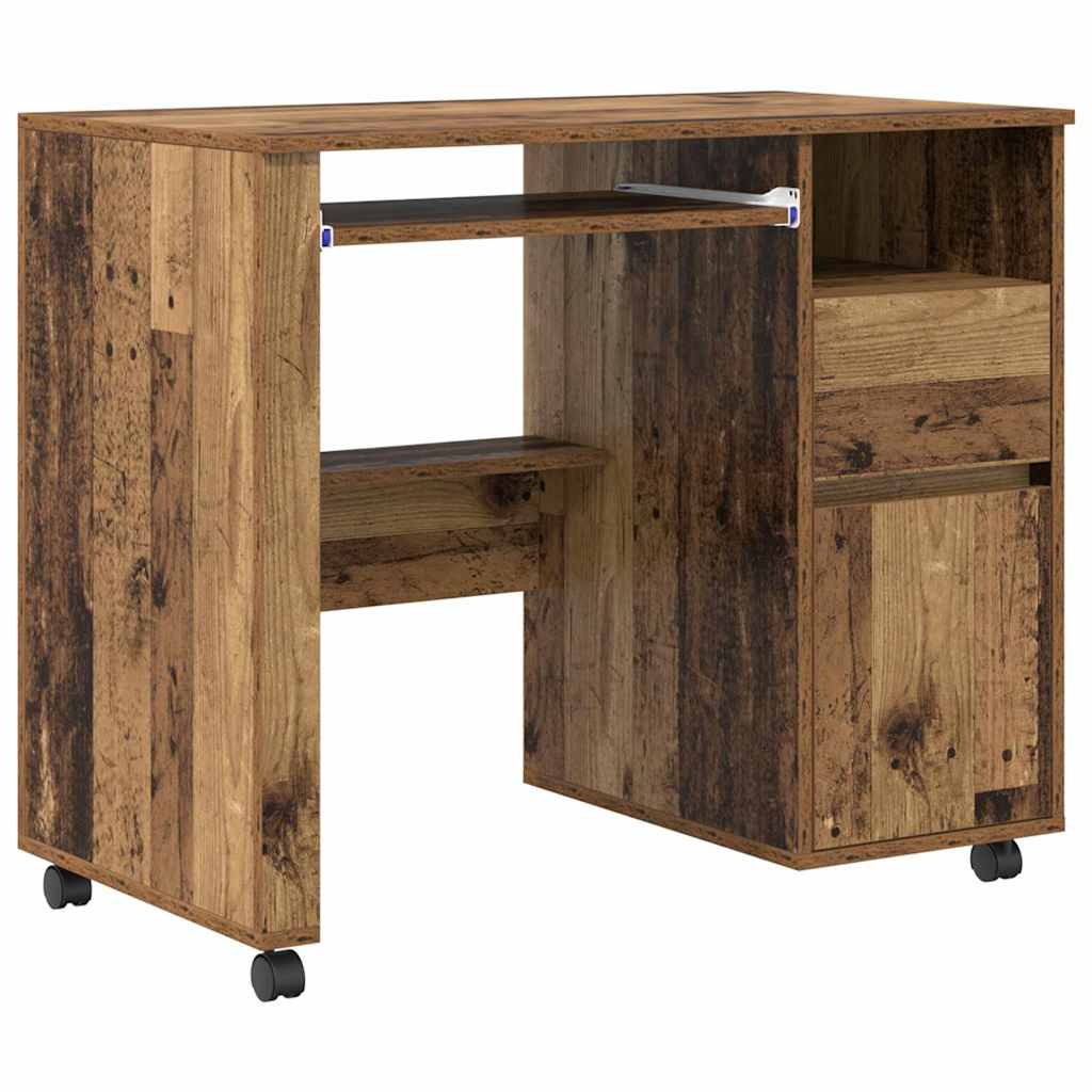 Tisch mit Rollen mit Rad Altholz 91 x 50 x 77 cm Holzwerkstoff