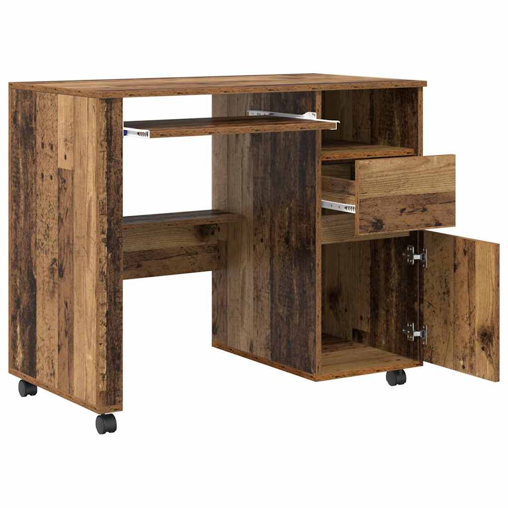 Tisch mit Rollen mit Rad Altholz 91 x 50 x 77 cm Holzwerkstoff