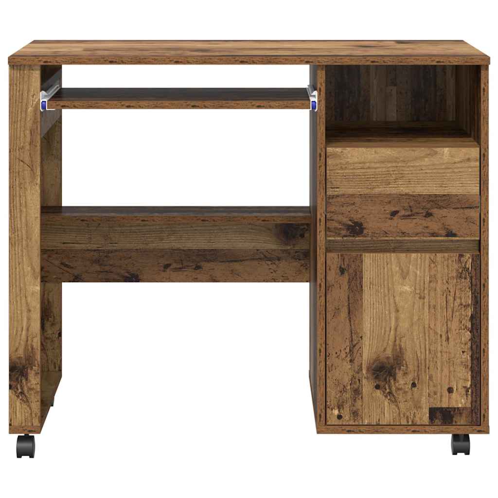 Tisch mit Rollen mit Rad Altholz 91 x 50 x 77 cm Holzwerkstoff