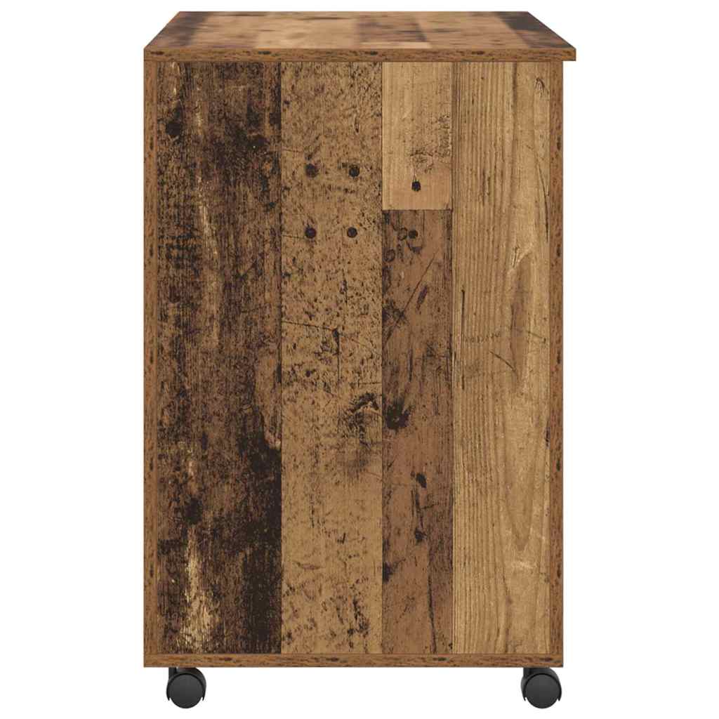 Tisch mit Rollen mit Rad Altholz 91 x 50 x 77 cm Holzwerkstoff