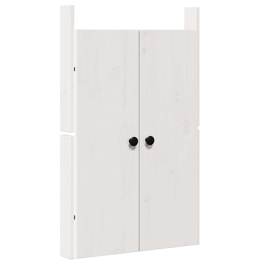 Küchentür mit Tür 2 pcs Weiß 50 x 9 x 82 cm Massivholz Kiefer