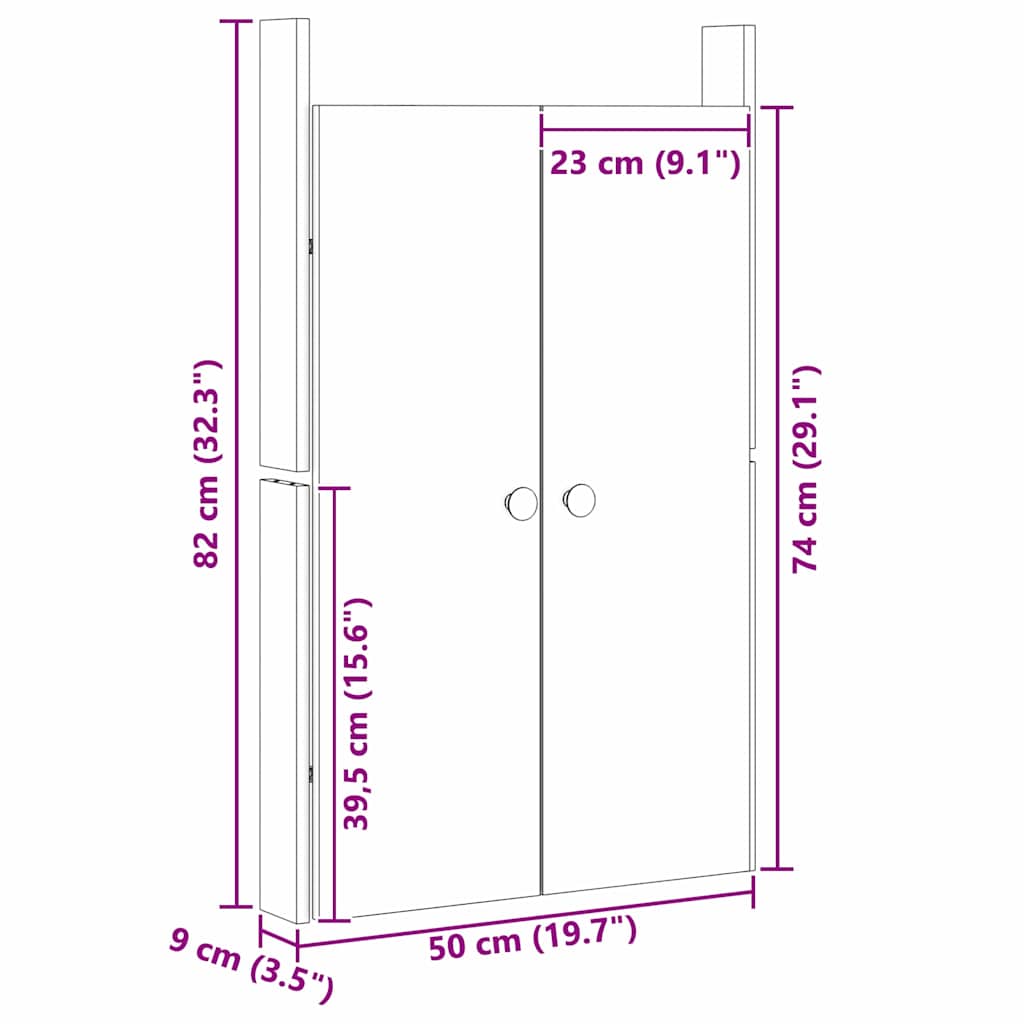 Küchentür mit Tür 2 pcs Weiß 50 x 9 x 82 cm Massivholz Kiefer