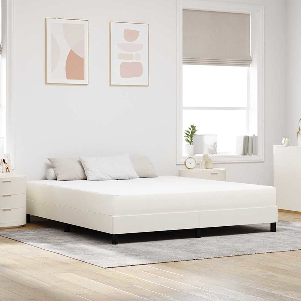 Bettmatratze mit Matratze Creme 180 x 200 cm Stoff