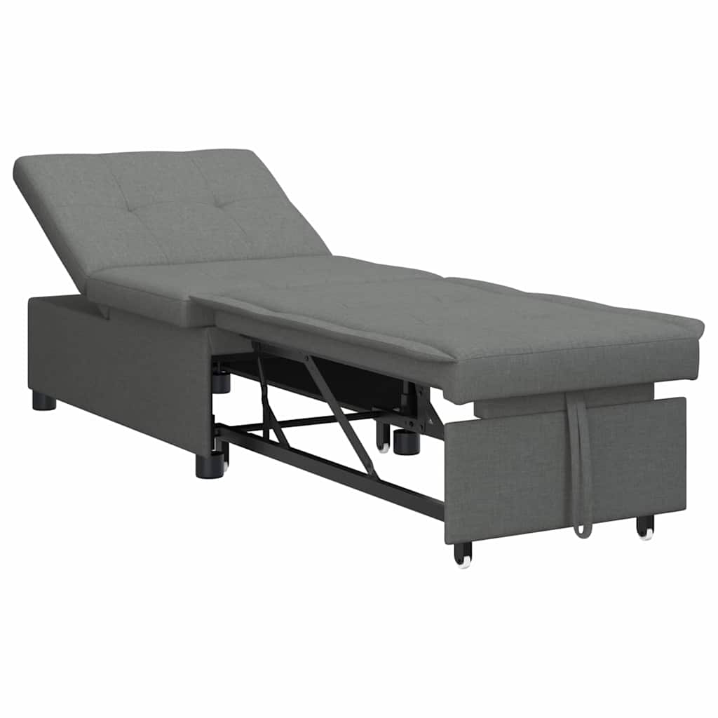 Sofa Bett Dunkelgrau 194 x 67 x 37 cm Stoff