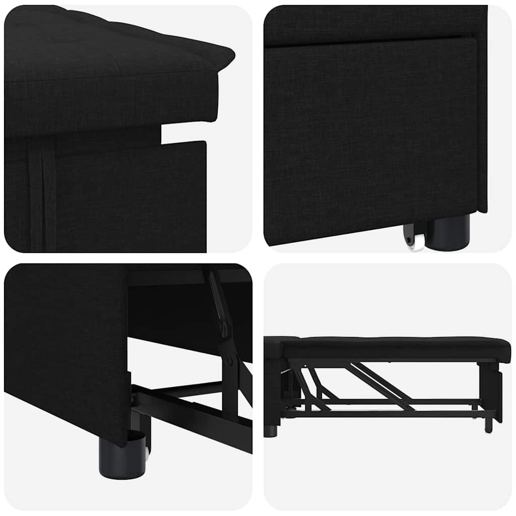 Sofa Bett Schwarz 194 x 67 x 37 cm Stoff
