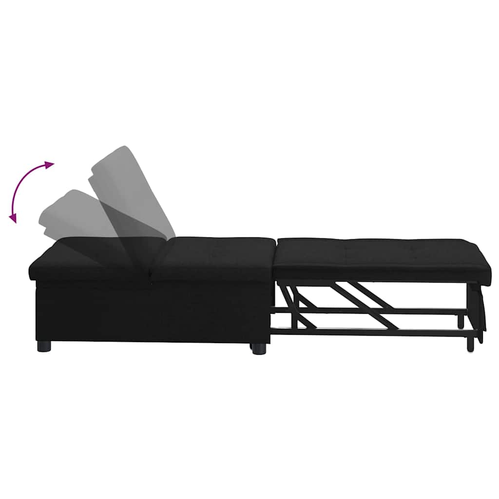 Sofa Bett Schwarz 194 x 67 x 37 cm Stoff