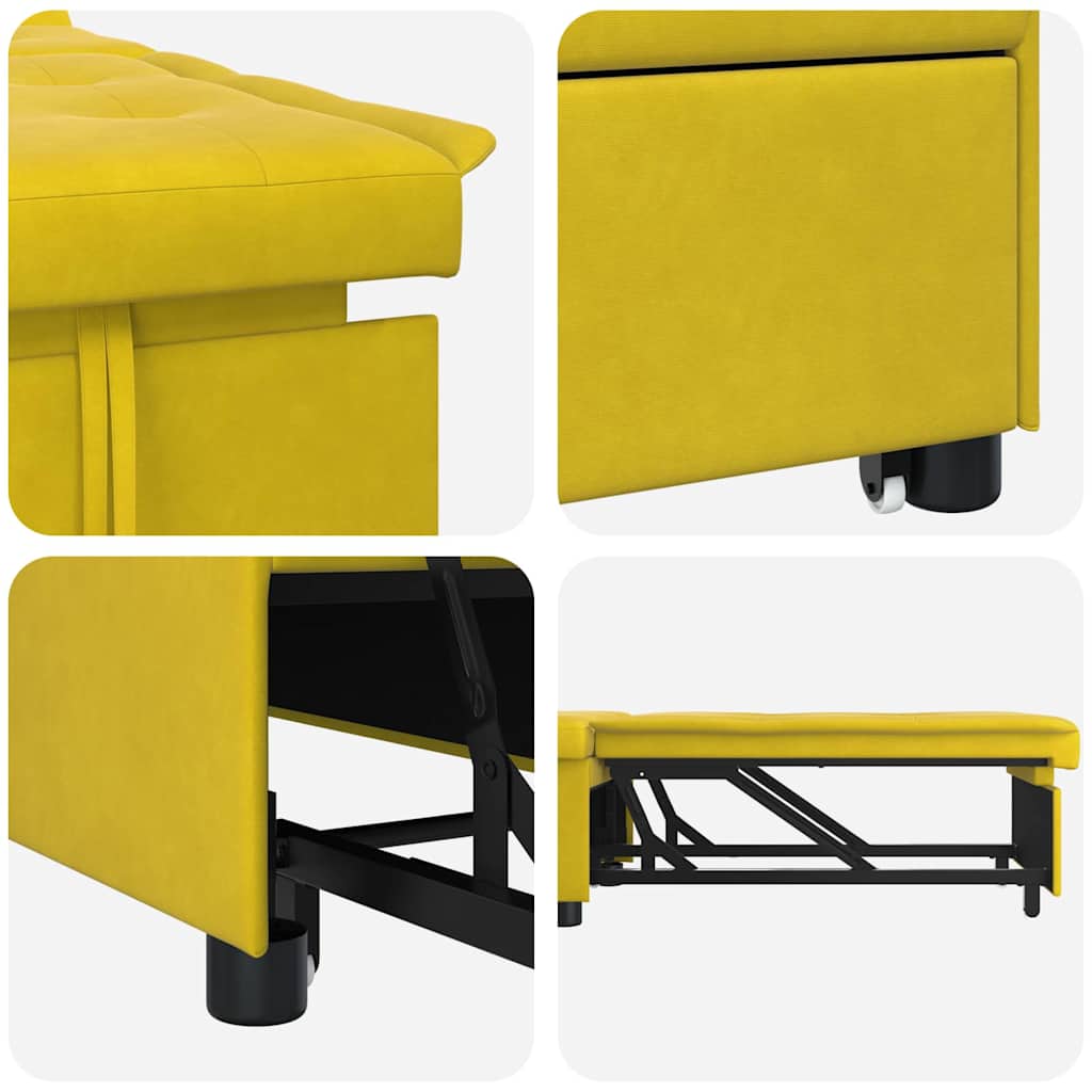 Schlafsofa Gelb 67 x 194 x 38 cm Samt