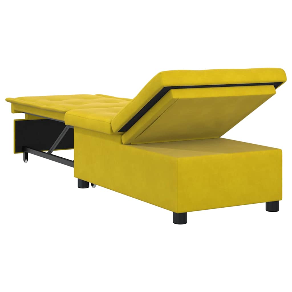 Schlafsofa Gelb 67 x 194 x 38 cm Samt