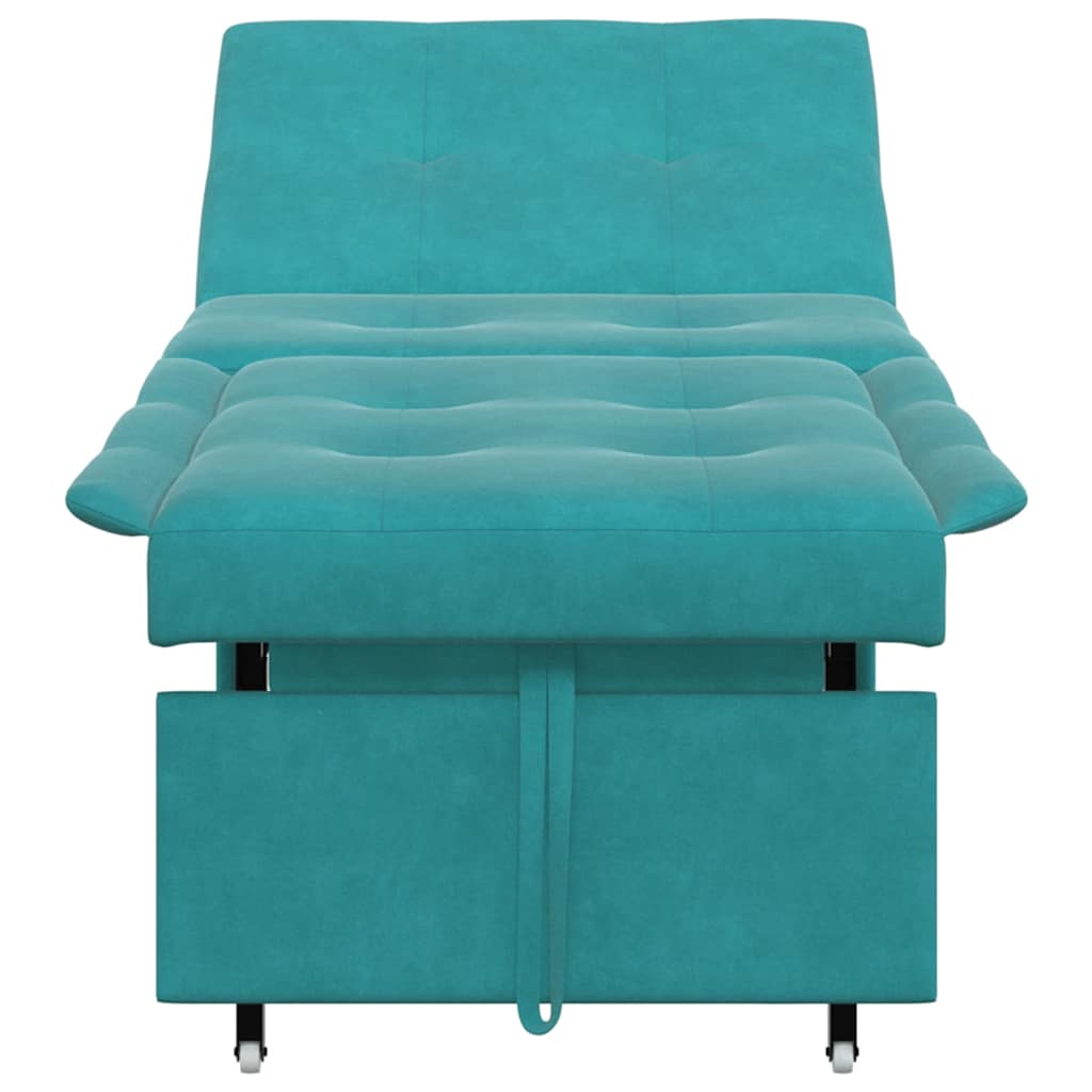Schlafsofa Türkis 67 x 194 x 38 cm Samt