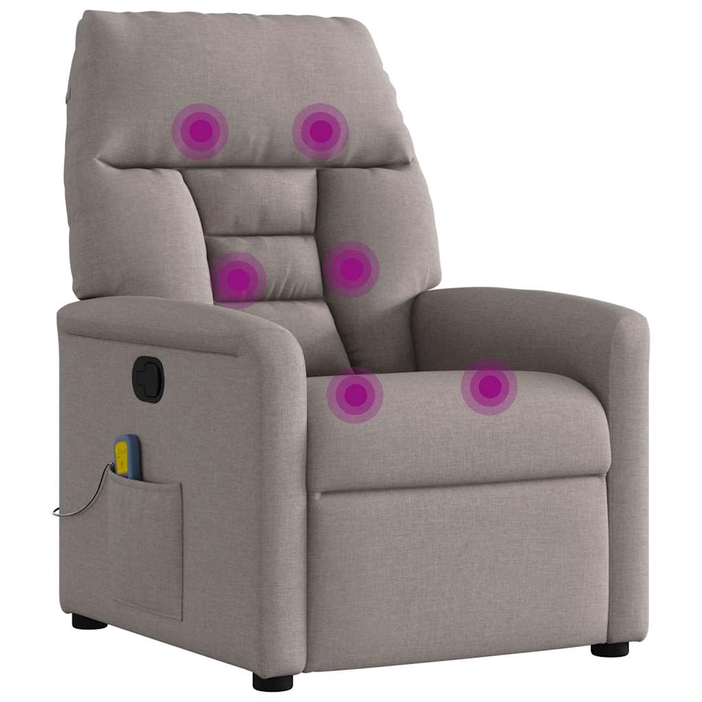 Massagesessel Taupe Stoff