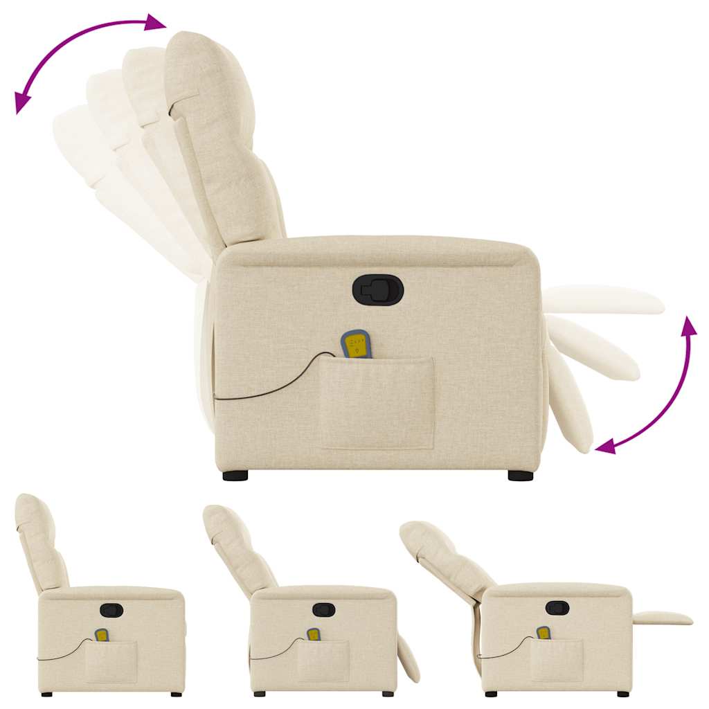 Massagesessel Creme Stoff
