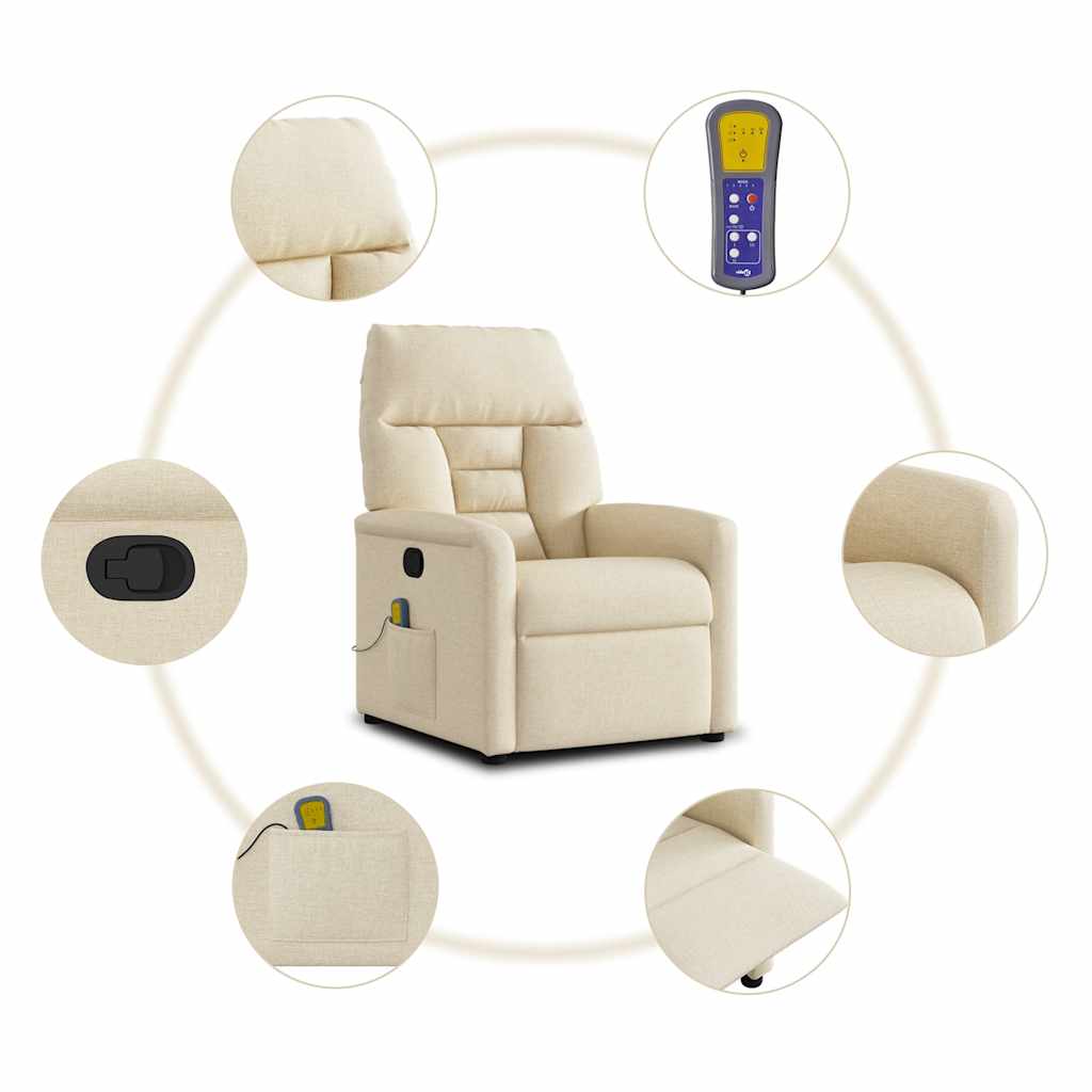 Massagesessel Creme Stoff