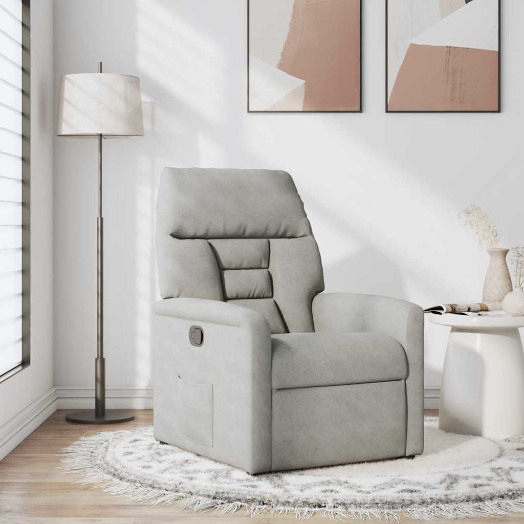 Relaxsessel Hellgrau Mikrofasergewebe