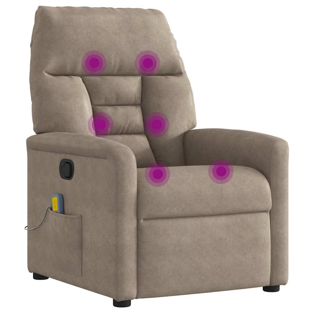 Massagesessel Taupe Mikrofasergewebe