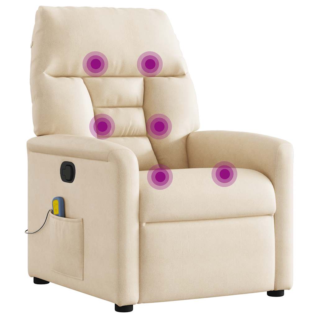 Massagesessel Beige Mikrofasergewebe