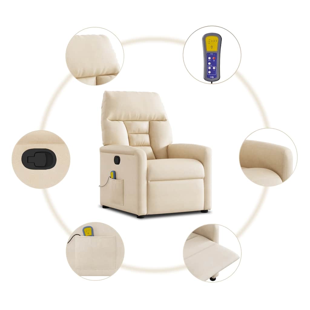 Massagesessel Beige Mikrofasergewebe