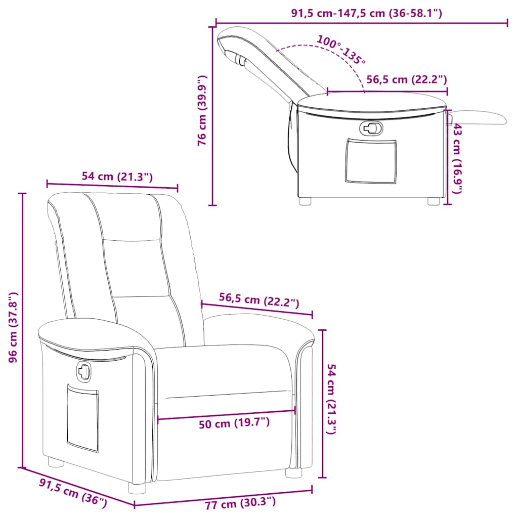 Relaxsessel Braun Stoff