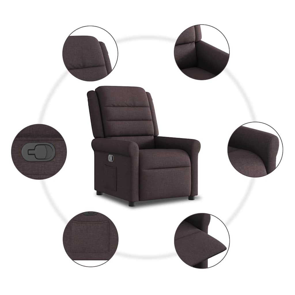 Relaxsessel Dunkelbraun Stoff