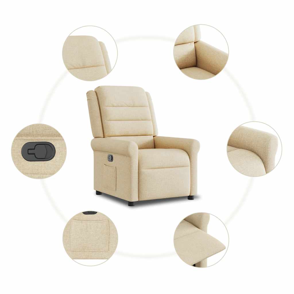 Relaxsessel Creme Stoff