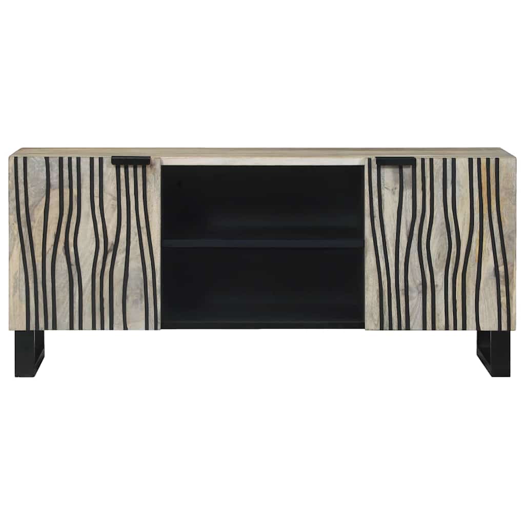 TV-Schränk Weiß 105 x 33 x 46 cm massives Mangoholz