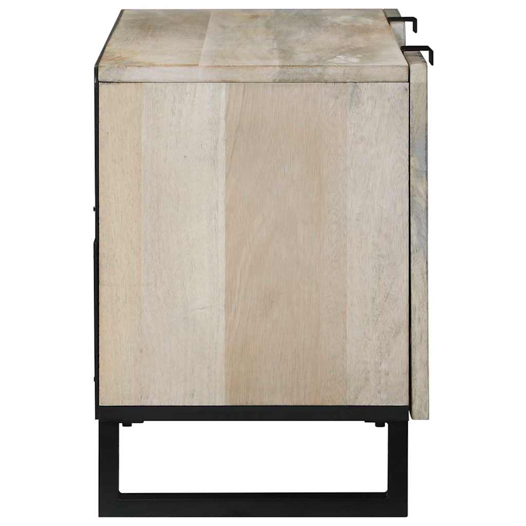 TV-Schränk Weiß 105 x 33 x 46 cm massives Mangoholz