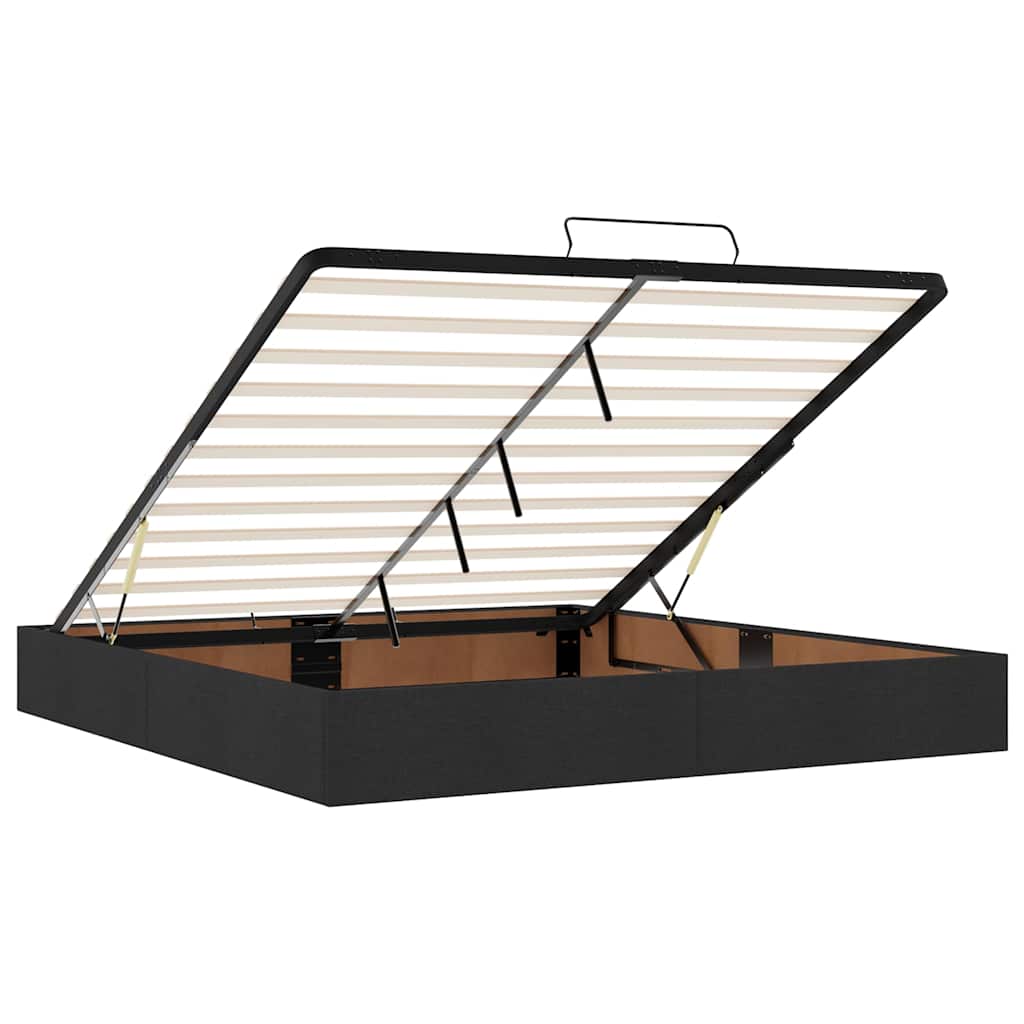 Ottoman-Bett mit Matratzen & LEDs Schwarz 160x200 cm Samt