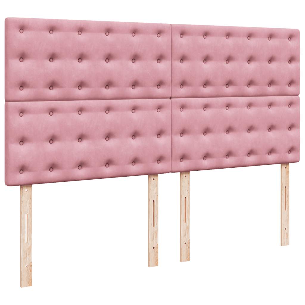 Ottoman-Bett mit Matratzen & LEDs Rosa 160x200 cm Samt